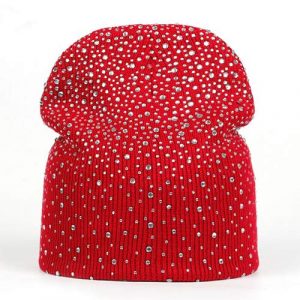 bonnet strass rouge