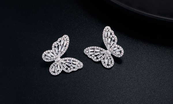 boucles d'oreille papillon argent
