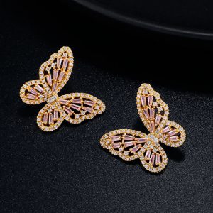 boucles d'oreille papillon doré