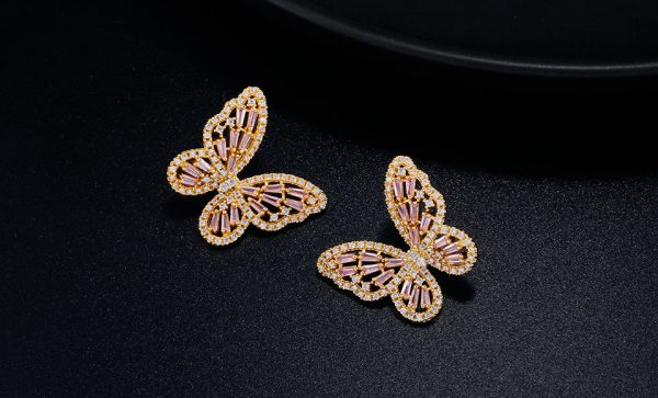 boucles d'oreille papillon doré