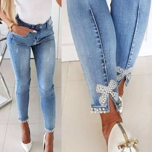 jean skinny femme bleu clair