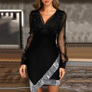 robe paillette noir
