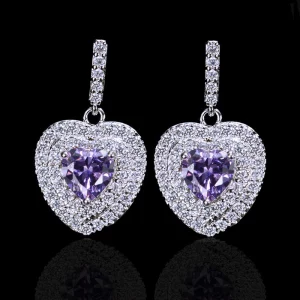 boucle d'oreille coeur blanc
