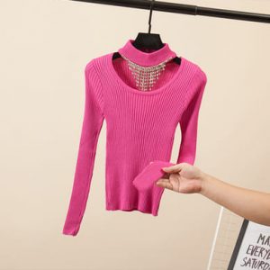 pull bijoux rose