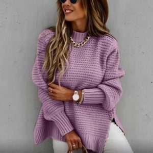 pull tricot lilas