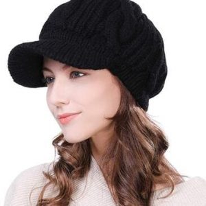 bonnet tricot femme noir