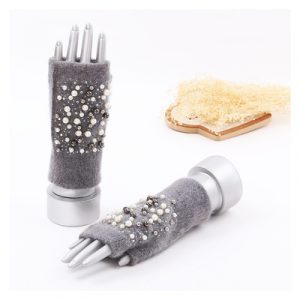 mitaines perles gris