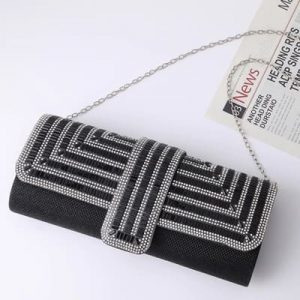 pochette strass noir