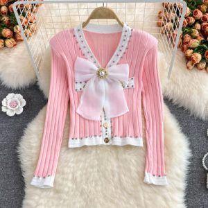 cardigan rose femme